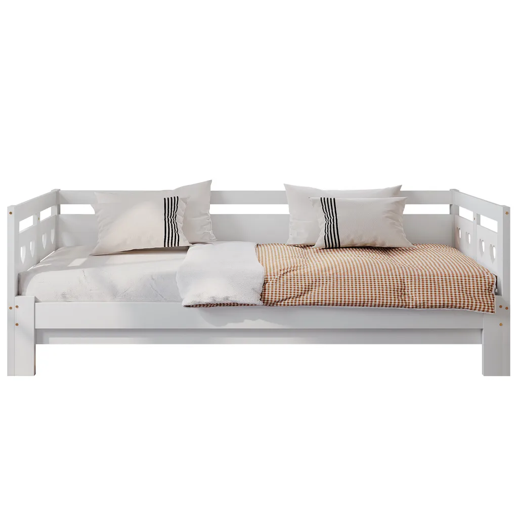 Lit d'appoint extensible blanc 90x190 cm idéal pour chambre d'amis - 20