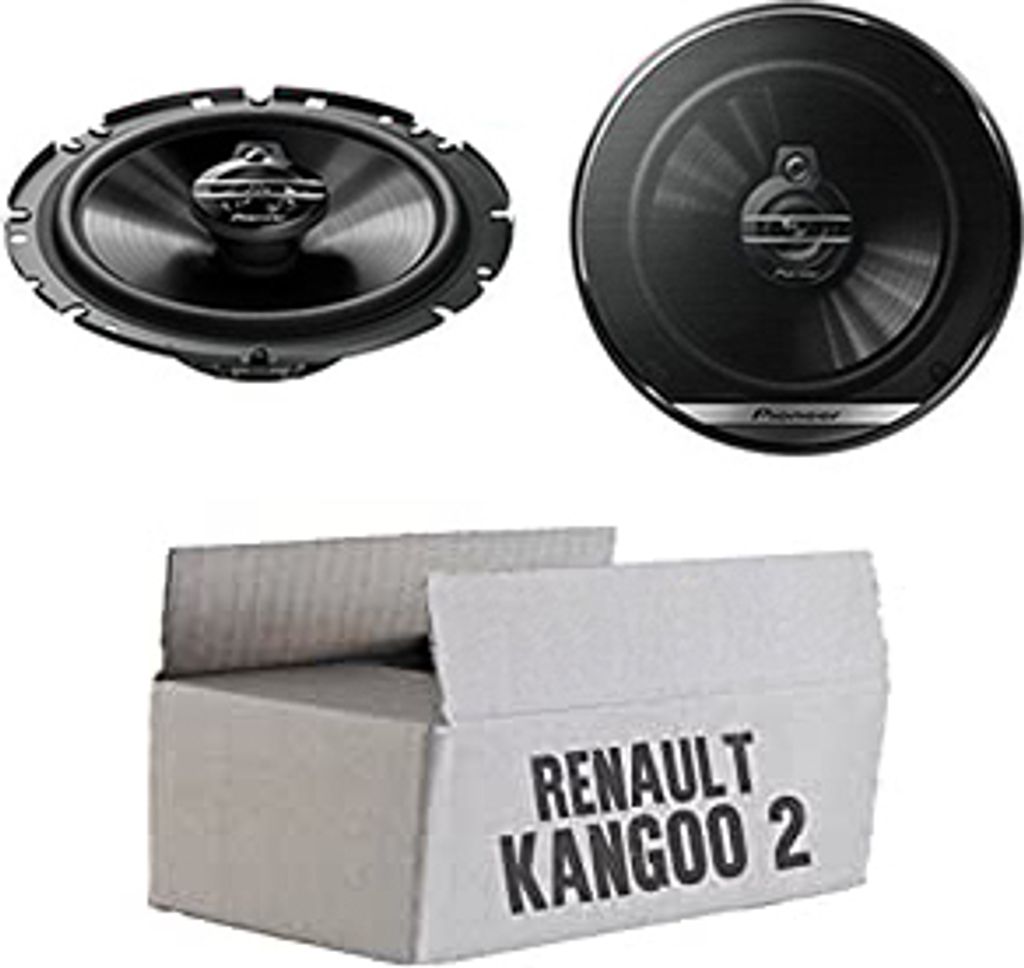 Lautsprecher Boxen Pioneer TS-G1730F - 16,5cm 3-Wege Koax Paar PKW 300WATT Koaxiallautsprecher Auto Einbausatz - Einbauset passend für Renault Kan...