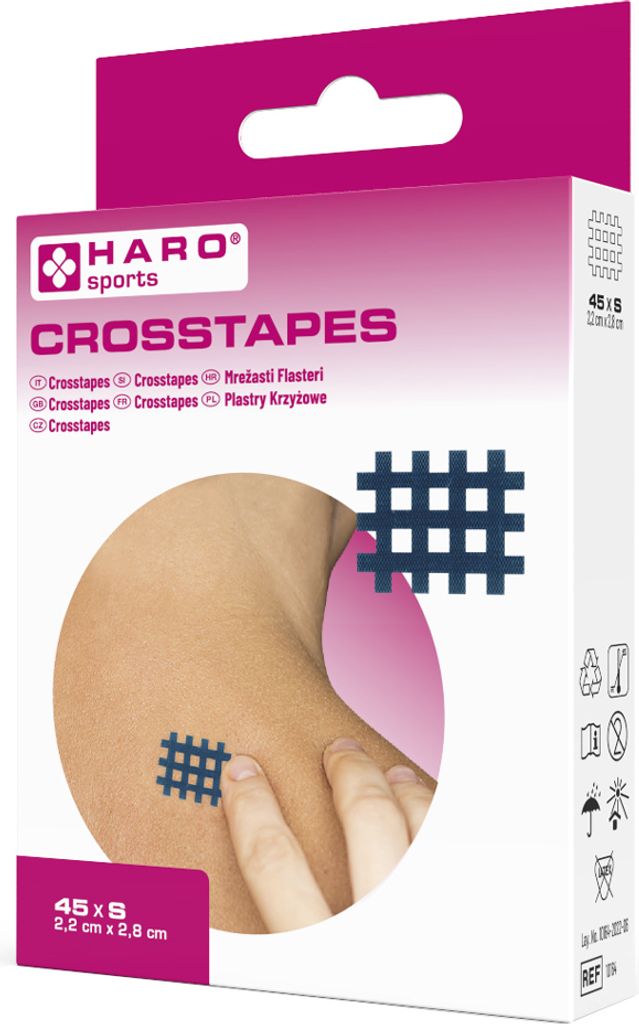 HARO Crosstape/Gitterpflaster Größe: S blau 45 Stück