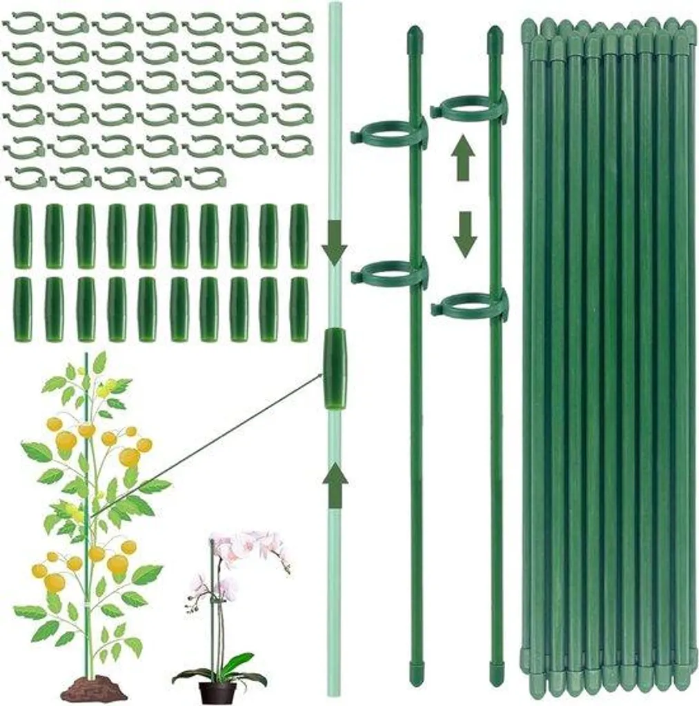 Kit de plantation Klimhilfe avec 20 pots de fleurs et tuteurs - 120 pcs