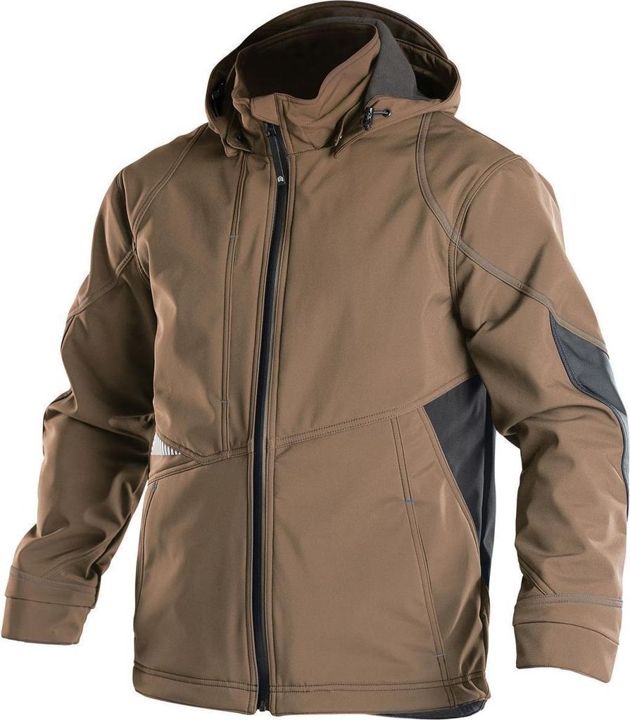 DASSY Gravity Softshell-Jacke LEHMBRAUN/ANTHRAZITGRAU Gr.XS Länge: STANDARD