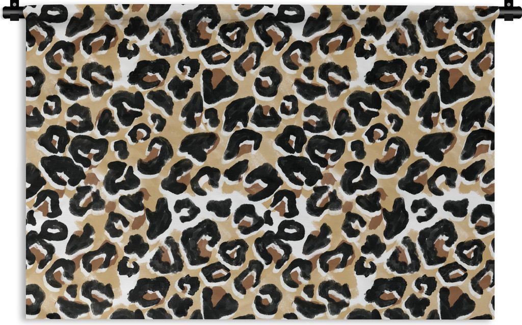 MuchoWow Wandteppich Wandbehang Panther Druck - Aquarell - Braun 90x60 cm Tapisserie Dekoration Wandtuch - Wandskulpturen - Bildteppich