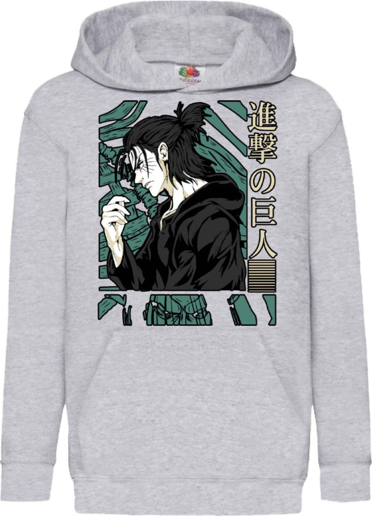 Kinder Kapuzenpullover Anime Manga Attack Anime On Titan Eren Yeager 03 Eren Yeager, 7-8 Jahr - 128 / Grau