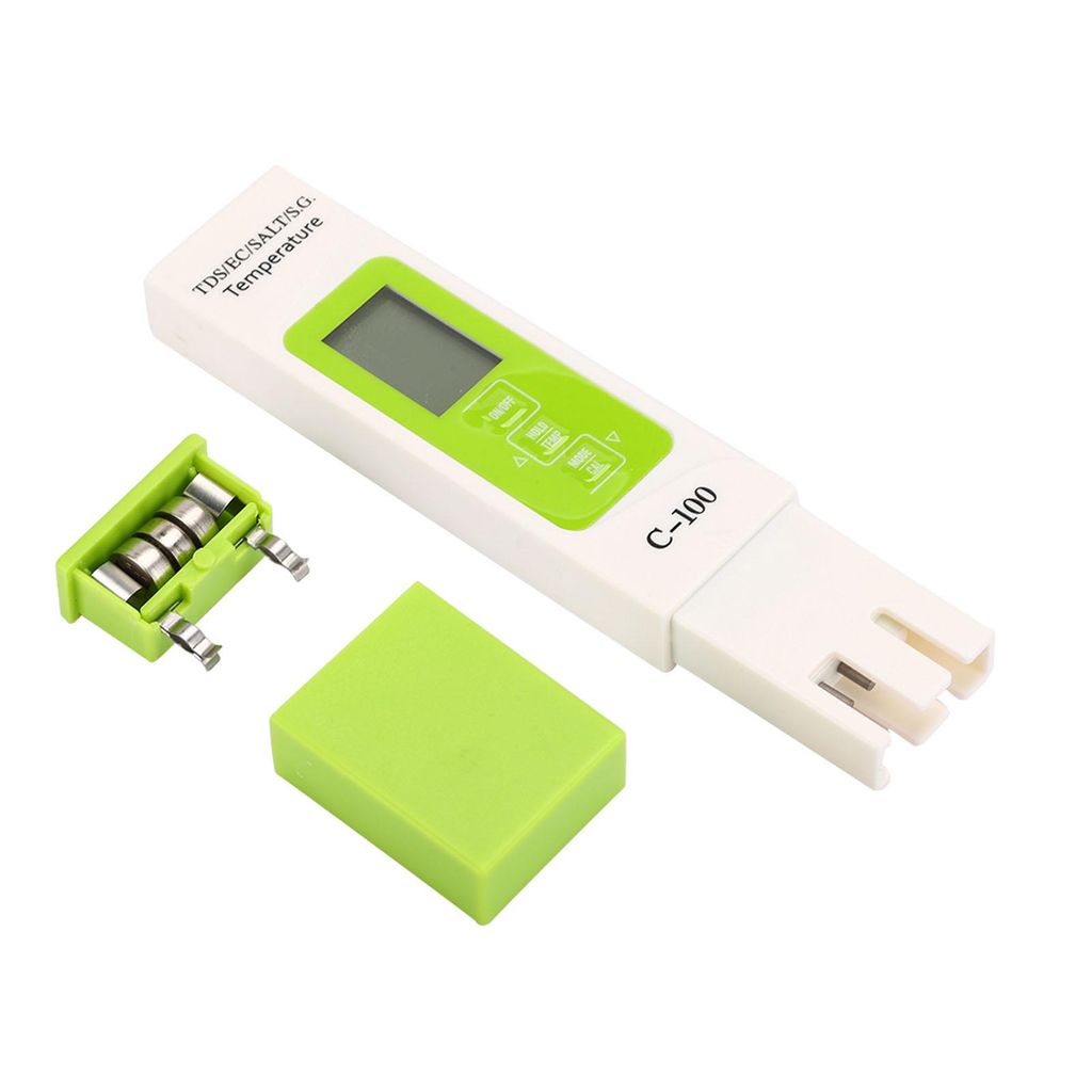 C-100 5-in-1-Salzgehalt-TDS-EC-Meerwassertester, multifunktionaler Wasserqualitätstester mit Hintergrundbeleuchtung