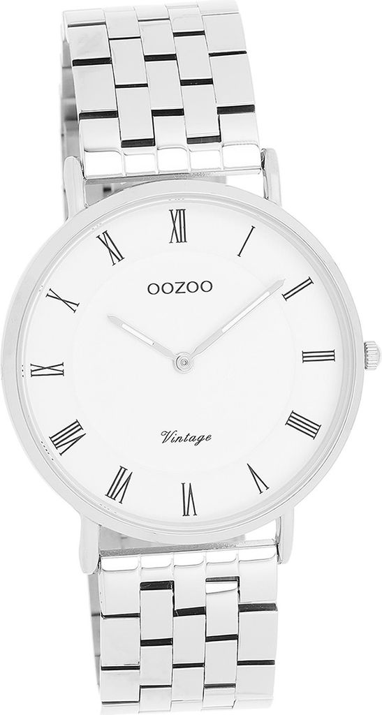 Oozoo Damen-Herren Uhr Analog Quarzuhr Armband silber Vintage Series D2UOC20365