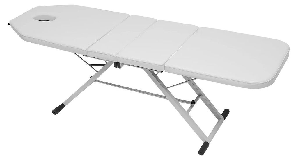 Massagetisch, robuste Konstruktion, verstellbare Winkel, WEISS