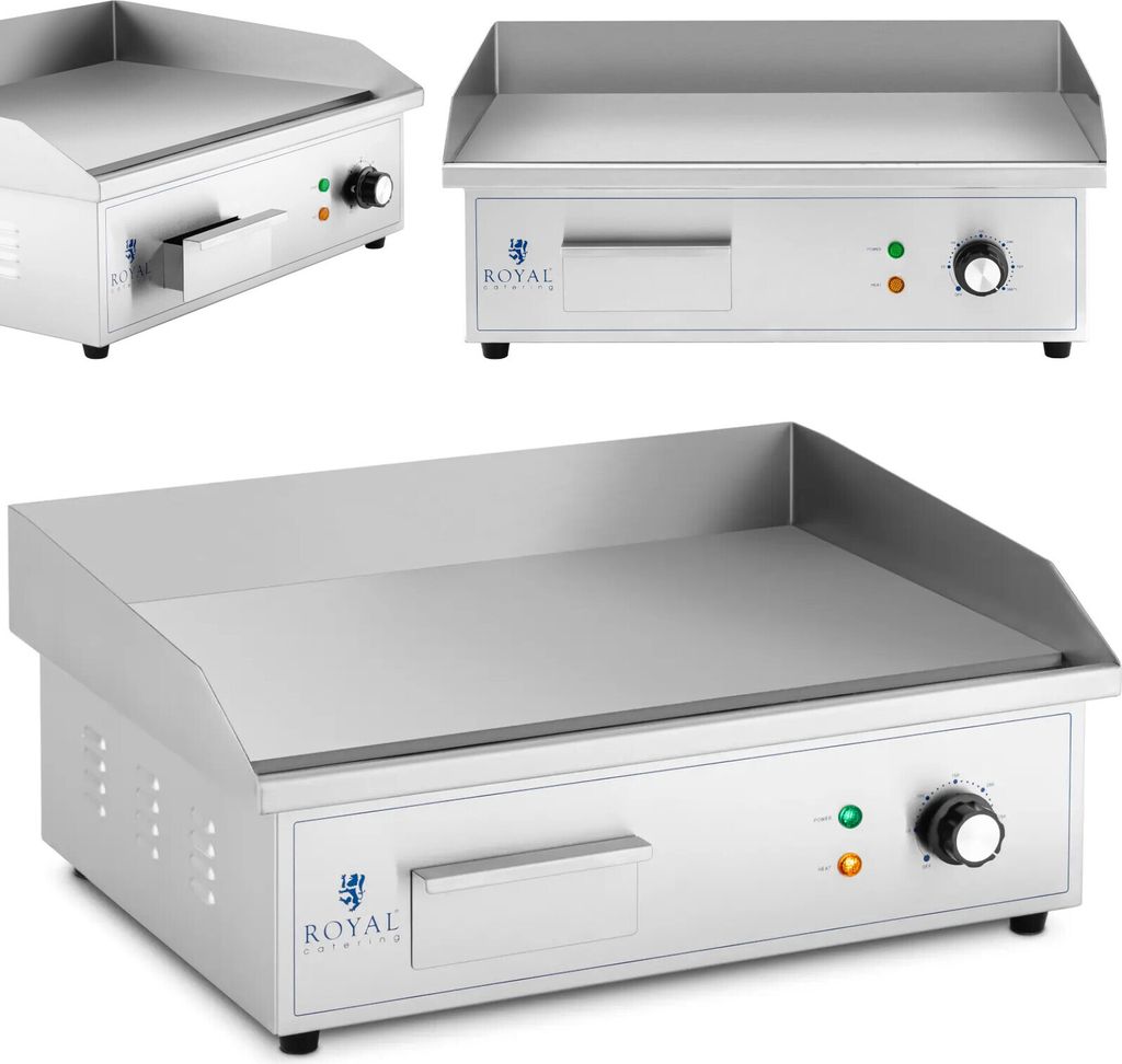 Elektrogrill, glatte Grillplatte, 530 x 350 mm, 3000 W Produktbild 