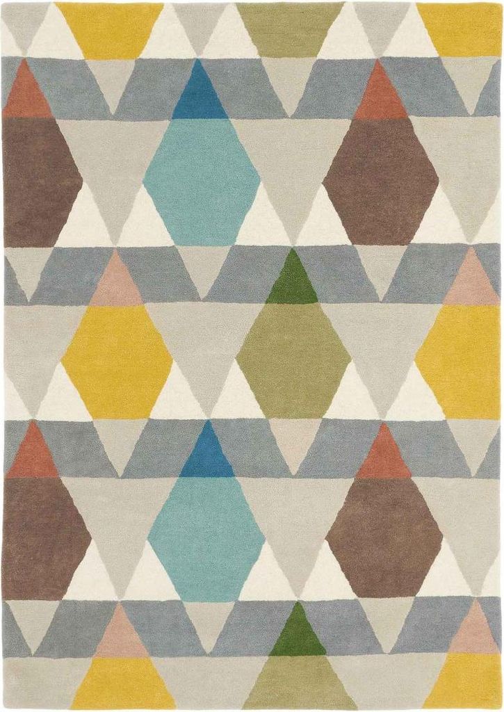 Wohn- und Schlafzimmerteppich aus Wolle mit geometrischem Muster VESES