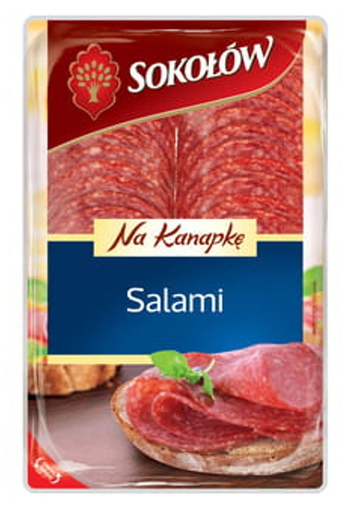 Salami na kanapkę plastry 100 g Sokołów Zdjęcie produktu 