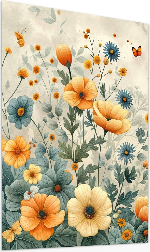 Glasbild 75x100cm in XXL für Wohnzimmer, Schlafzimmer Motiv Blumenwiese