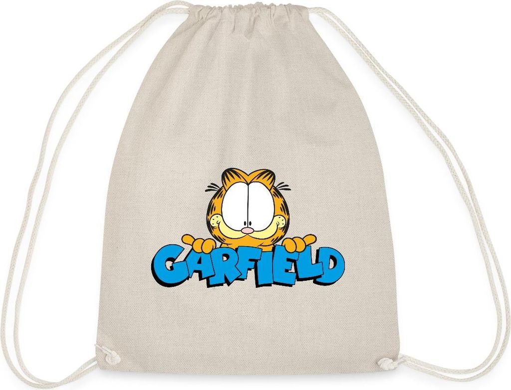 Spreadshirt Garfield Gesicht Logo Turnbeutel, One size, Natur