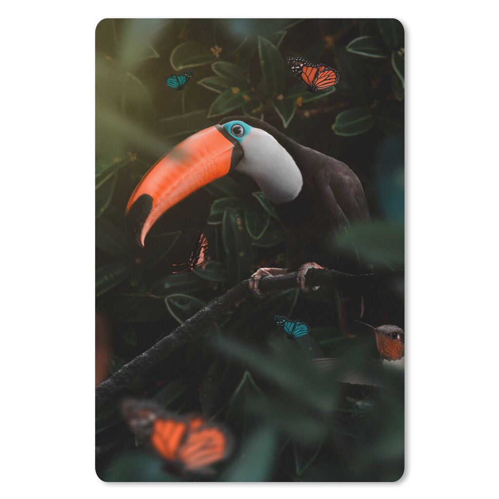 MuchoWow Mauspad Mousepad Tukan - Vogel - Dschungel 40x60 cm - Mousepads - Maus Mat - Pad - Mausunterlage - Schreibtisch Accesoire