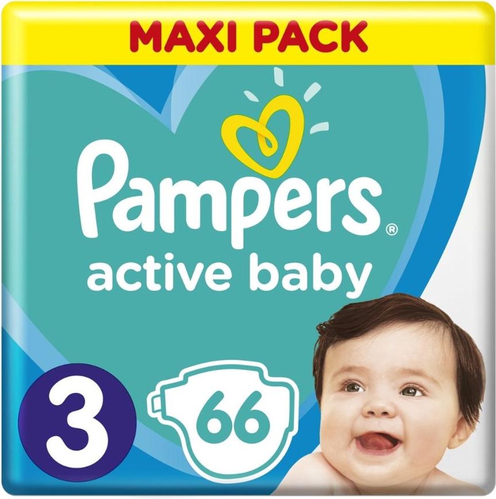 Pampers – Windeln – Active Baby Dry Größe 3 – 66 Windeln - 1 Stück