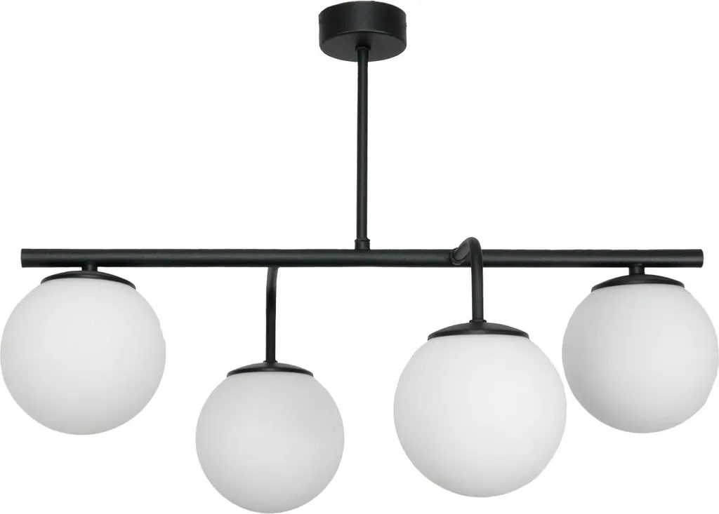 Lampada Soffitto Baster 15-381 Nero e Vetro | Robusta e Elegante