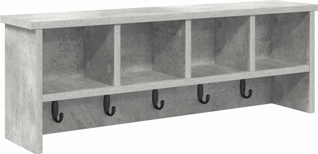 vidaXL Wandmontierter nachttisch mit Regal Beton Grau 75 x 16 x 26 cm