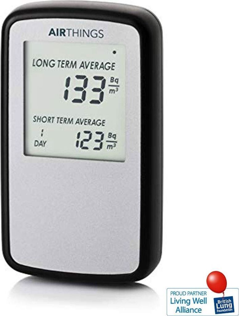 Airthings Corentium Home, Radon, Silber, Akku, AA, Alkali, Produktbild 