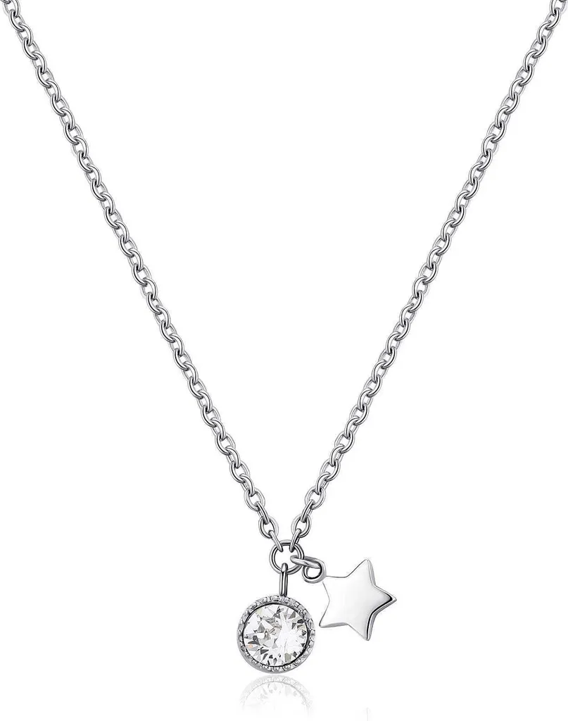 Collana Stella SKT23 S'Agapò Lucky Light | Acciaio Inossidabile e Cristalli