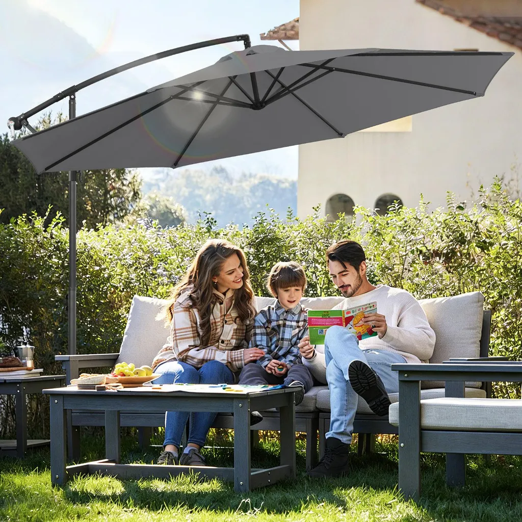 Ombrellone Izrielar 3 m grigio – Ombrellone moderno per terrazze, giardini e piscine - 12