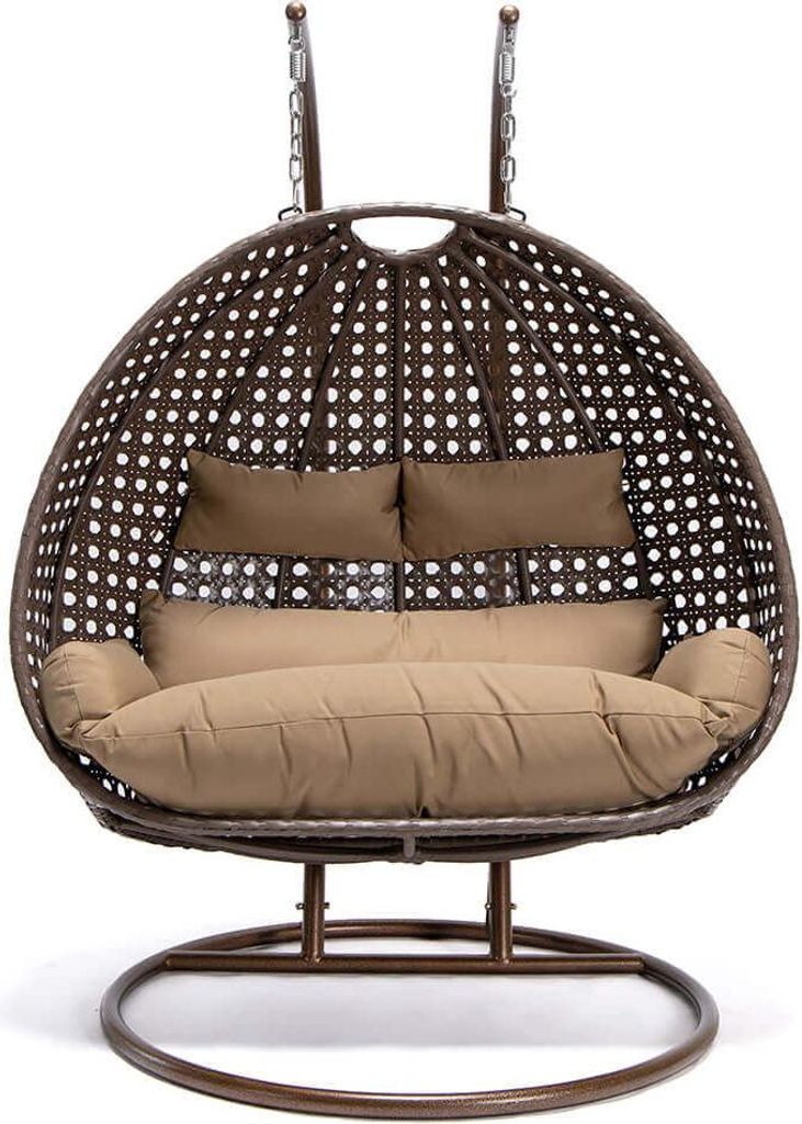 HOME DELUXE - Hängesessel TWIN - Braun, Höhe 195 cm - inkl. Produktbild 