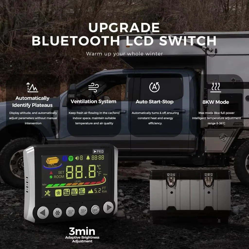 Chauffage diesel 8kW compact avec écran LCD et télécommande de contrôle - 2