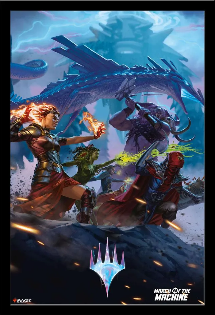 Magic the Gathering - Poster - Marcia della Macchina + cornice rimovibile, Shinsuke® Maxi MDF nero, disco acrilico