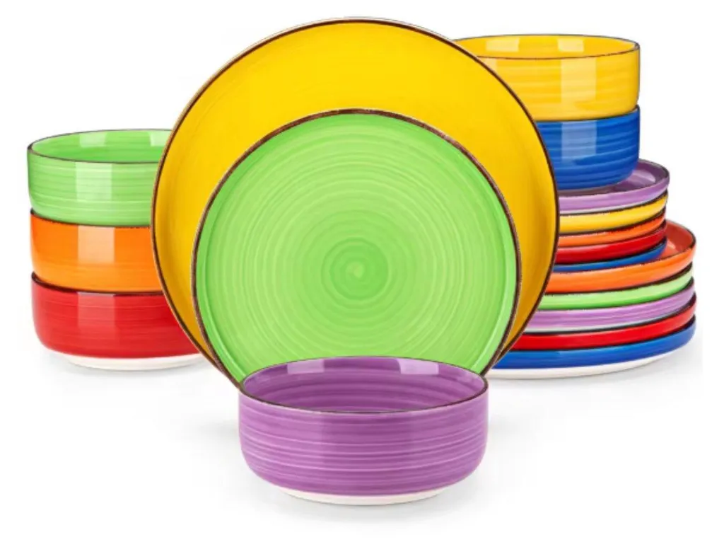 Service de table Multicolore 18 pièces - Assiettes de Luxe Grandioso