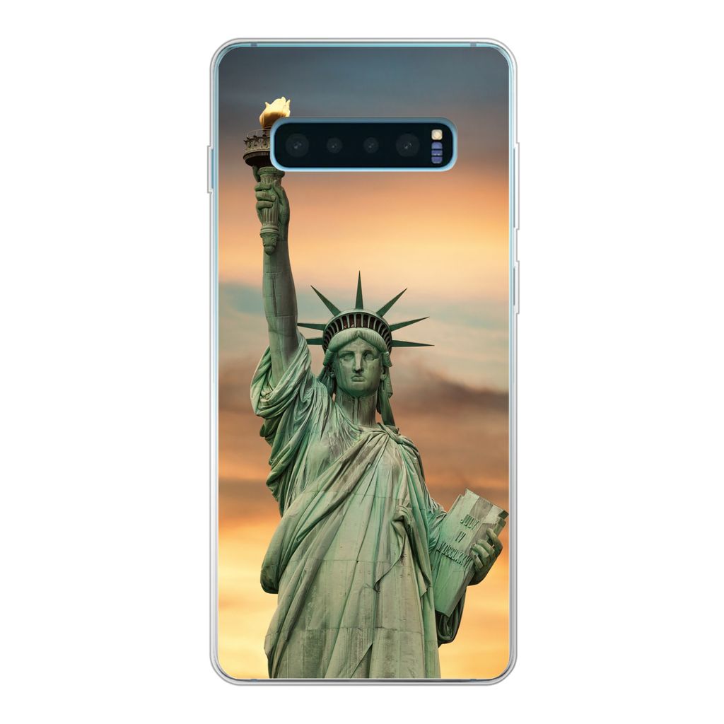 MuchoWow Handyhülle Schutzhülle Hülle für Samsung Galaxy S10 Lite New York - Freiheitsstatue - Sonnenuntergang Silikon Softcase Handy Hülle ...