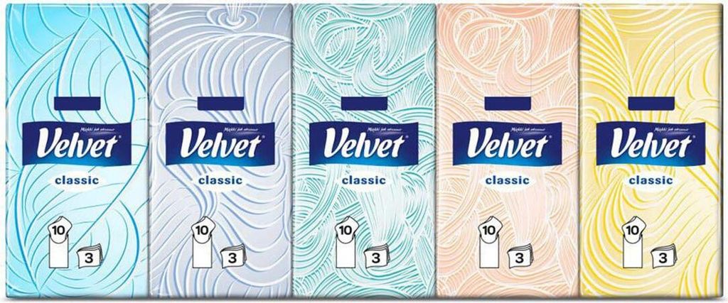 kapesníčky VELVET classic, 3vrstvé, 10x10ks Obrázek produktu 