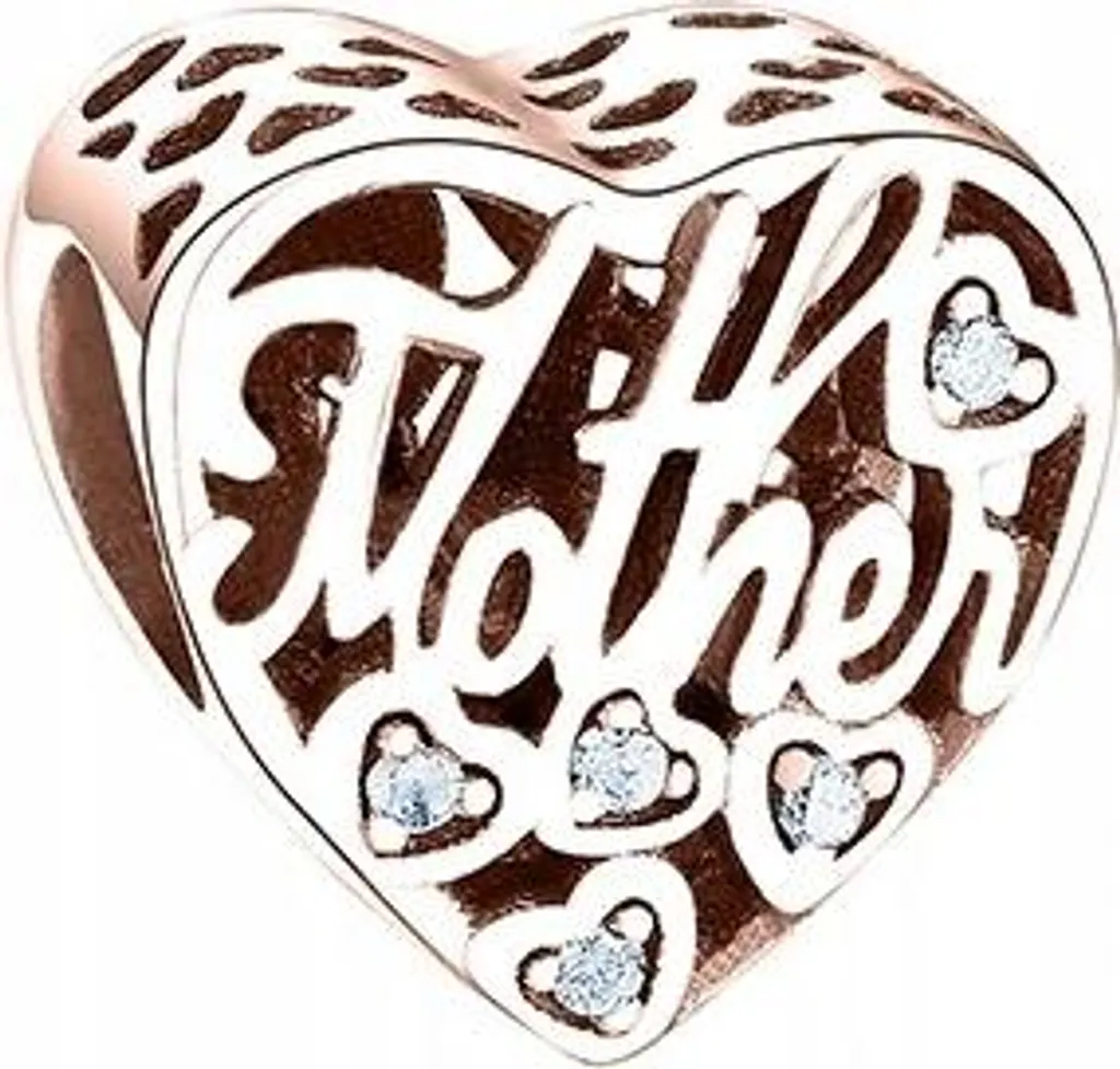 Charm Mamma Famiglia Argento 925 Placcato Oro - Idea Regalo Emozionante
