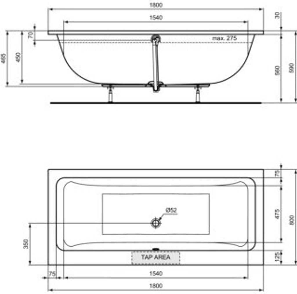 IDEAL STANDARD T540601 Duo-Badewanne La Dolce Vita
