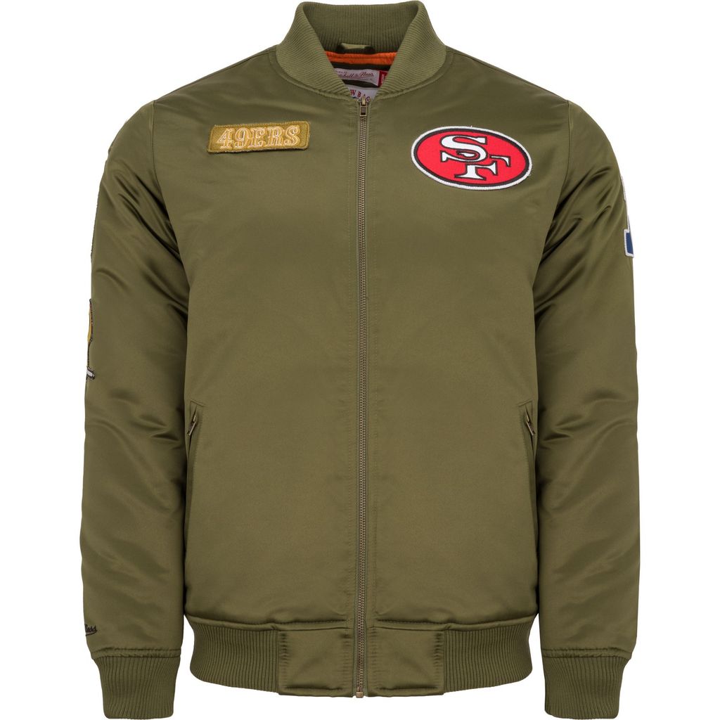 M&N Satin Bomber Jacke - PATCHES San Francisco 49ers - XXL