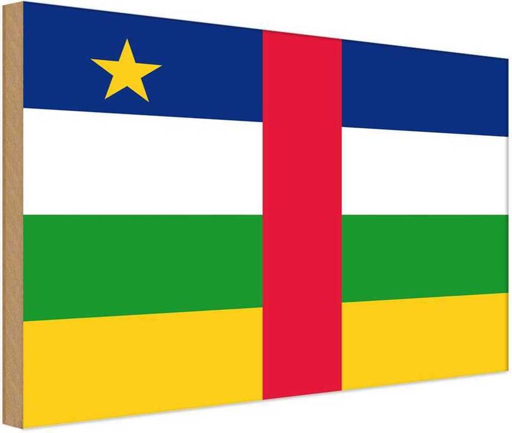 vianmo Holzschild 20x30 cm Zentralafrikanischen Republik Flagge Fahne Wappen