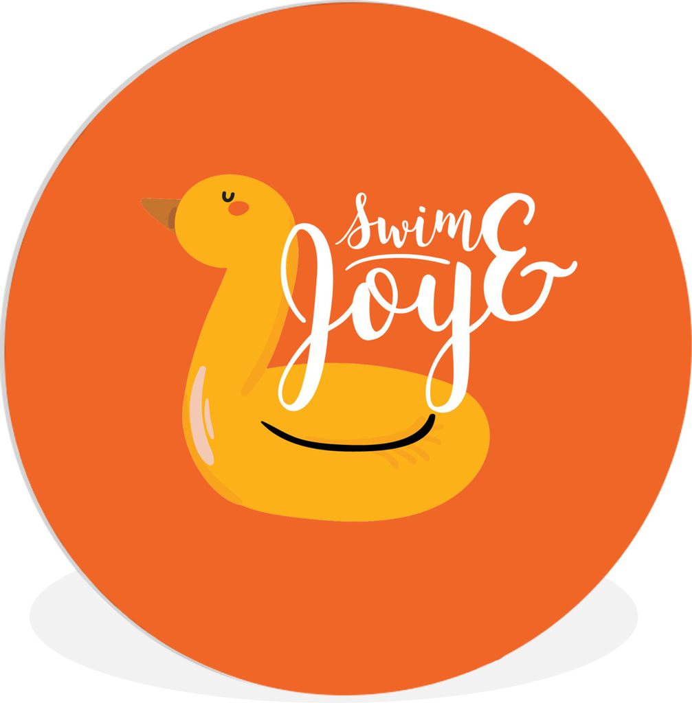 MuchoWow Rundes Wandbild - Runde Bilder Sommer - Gelb - Schwimmband Ø 30 cm Kreis Wanddekoration Kunststoff - Wandkreis - Wandschmuck - Schlafzi...