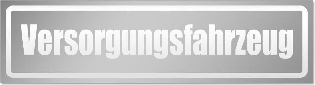Kiwistar Versorgungsfahrzeug invertiert Magnetschild Schild magnetisch - 30cm Silber - Magnetfolie für Auto PKW Kfz