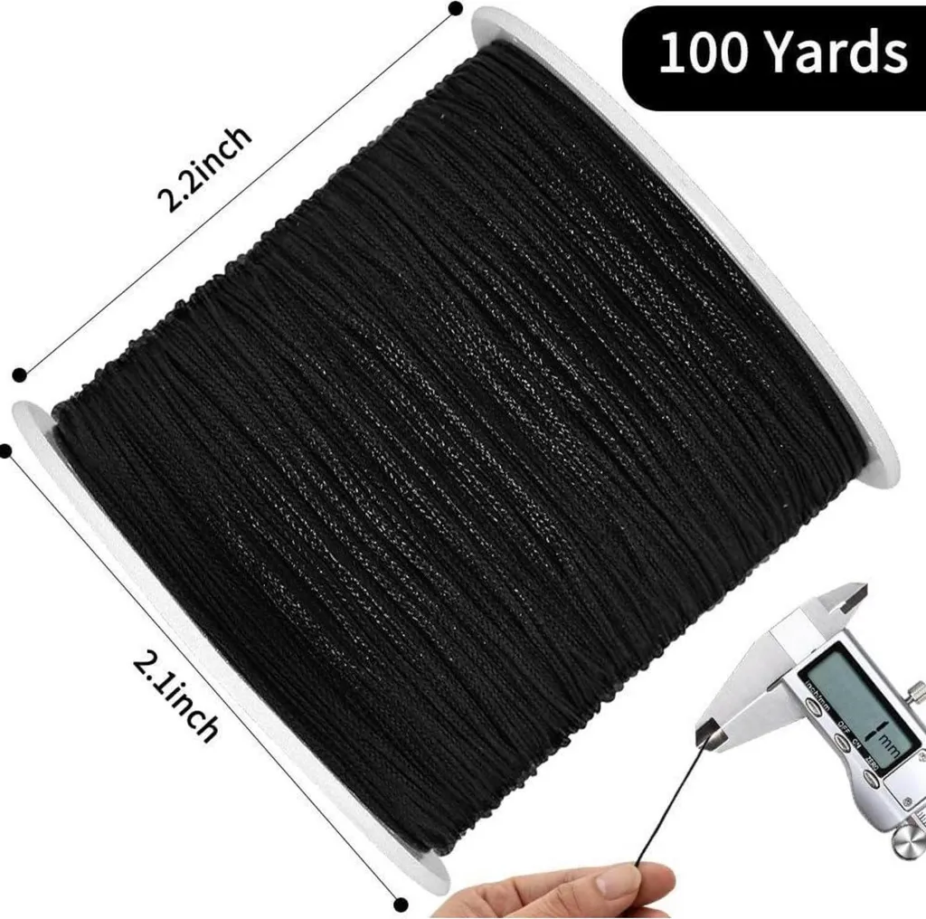 Fil macramé noir 1mm pour création de bracelets et colliers faits main - 2