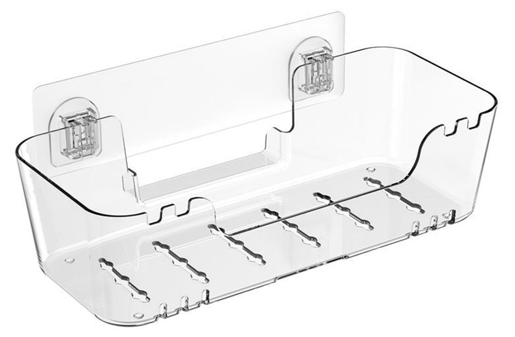 Wandmontiertes Gewürzregal, rostfrei, wasserdicht, selbstentleerend, Seifenhalter, Badezimmer-Organizer, selbstklebendes Küchenaufbewahrungsregal C