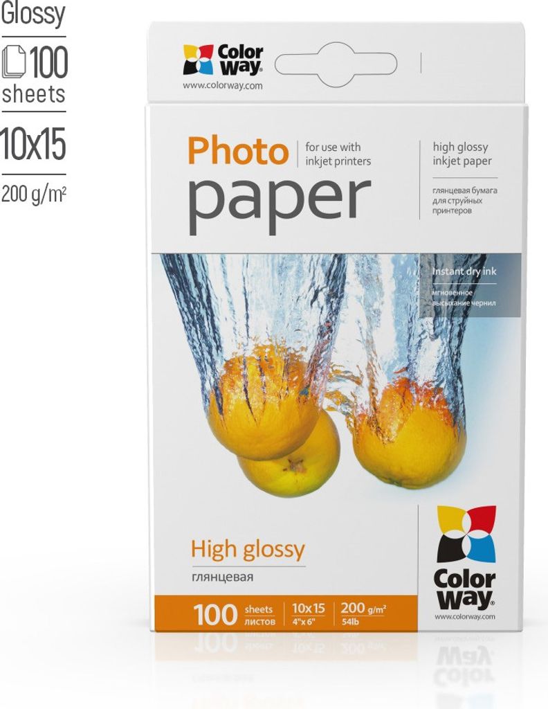 ColorWay Fotopapier hochglänzend, 200 g/m², 10x15, 100 Blatt