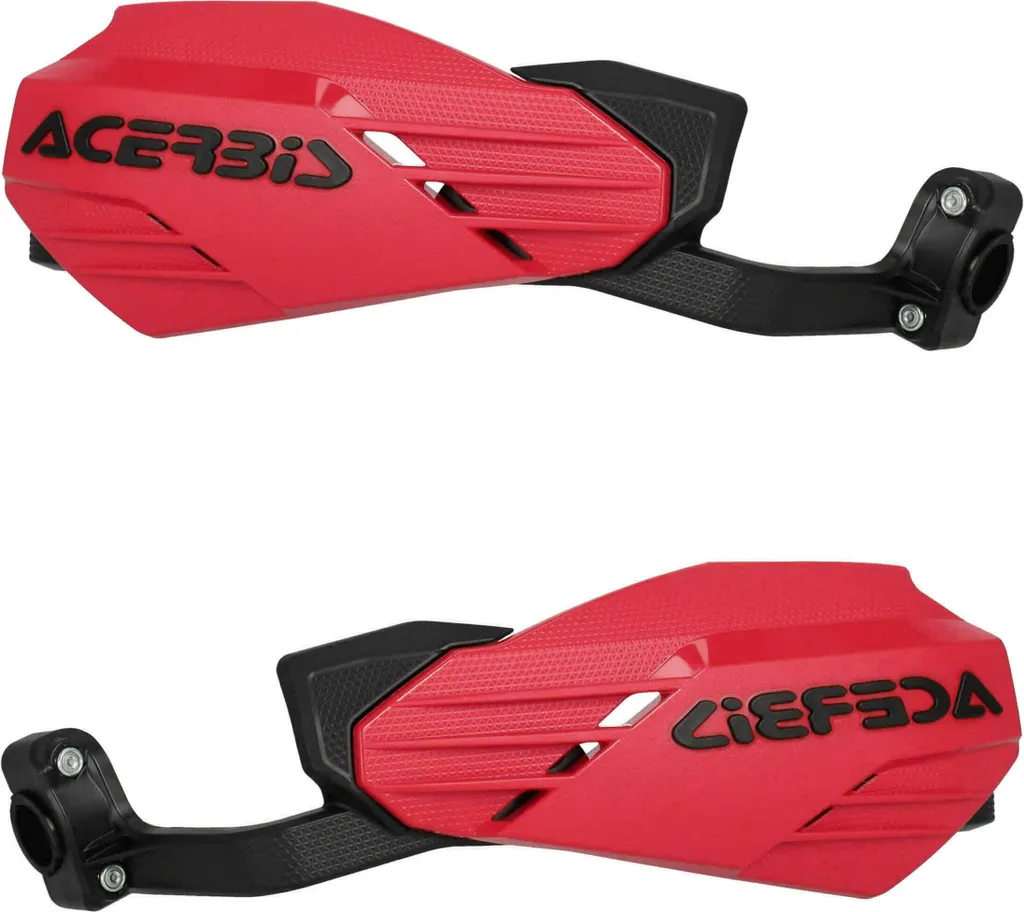 Protège-mains moto robustes ACERBIS fermés coloris rouge noir intense