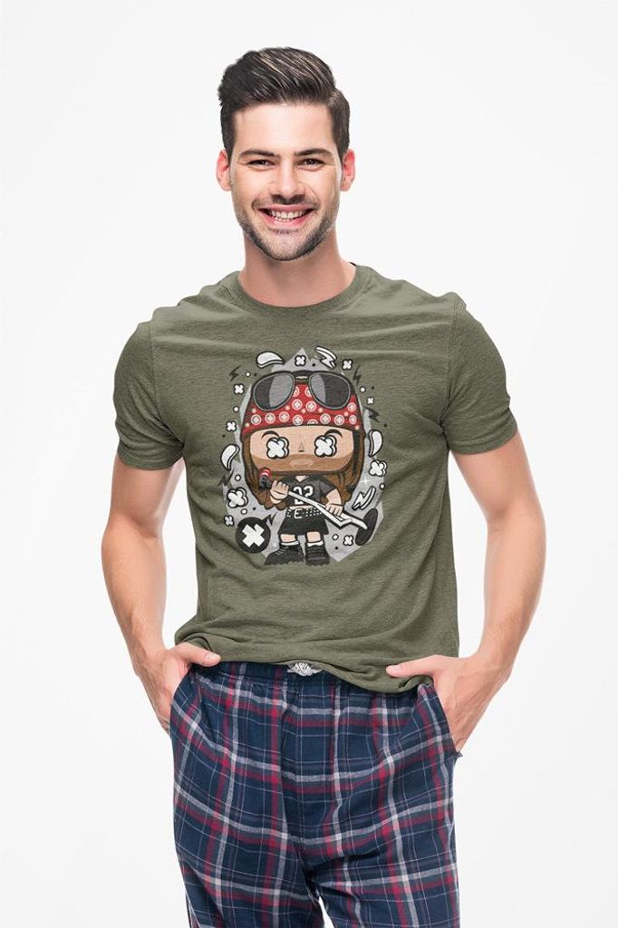 D&B Férfi Uni Polo PC00003 AXL Rose MilitärGrün-Größe S