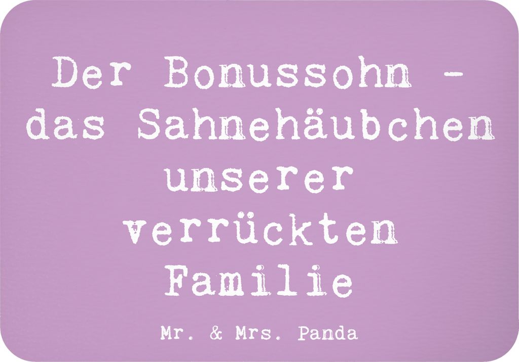 Mr. & Mrs. Panda Magnet Spruch Der Bonussohn - Lavendeltraum - Geschenk, Familienbindung, büromagnet, tafelmagnet, herzerwärmende Sprüche, Famil...