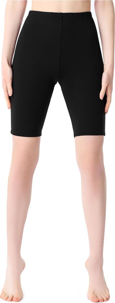 Bellivalini Damen Kurze Leggings aus Viskose BLV50-207 (Schwarz, M)