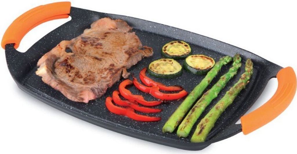 Orbegozo gdb 3600 Griddle Grill de Aluminiumguss - Beschichtung de Antihaft-Stein - Griffe de Gummi abnehmbar - spülmaschinenfest - ergonomisches ...