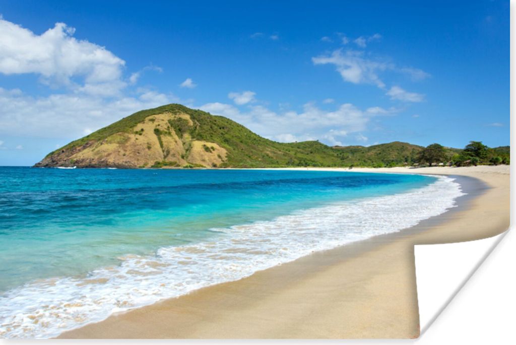 MuchoWow Poster Meer - Tropen - Strand - Pflanzen 90x60 cm - Schlafzimmer