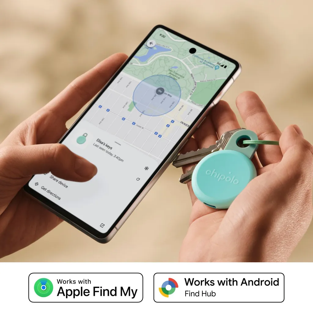 Porte-clés connecté Chipolo Loop balise Bluetooth couleur menthe - 2
