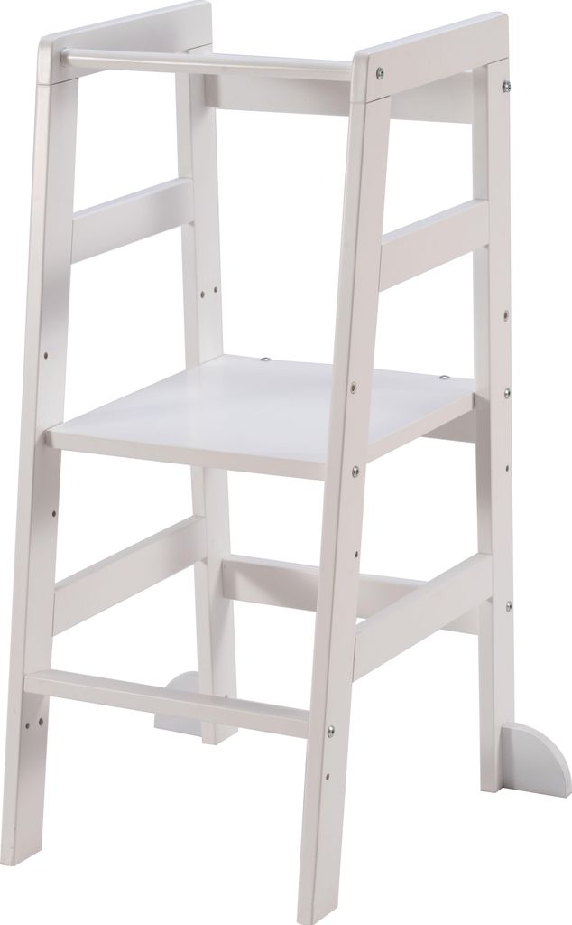 Cabino Lernturm für Kinder / Learning Tower Felix - höhenverstellbare Küchenhilfe aus Massivholz- stabil & sicher - Weiß