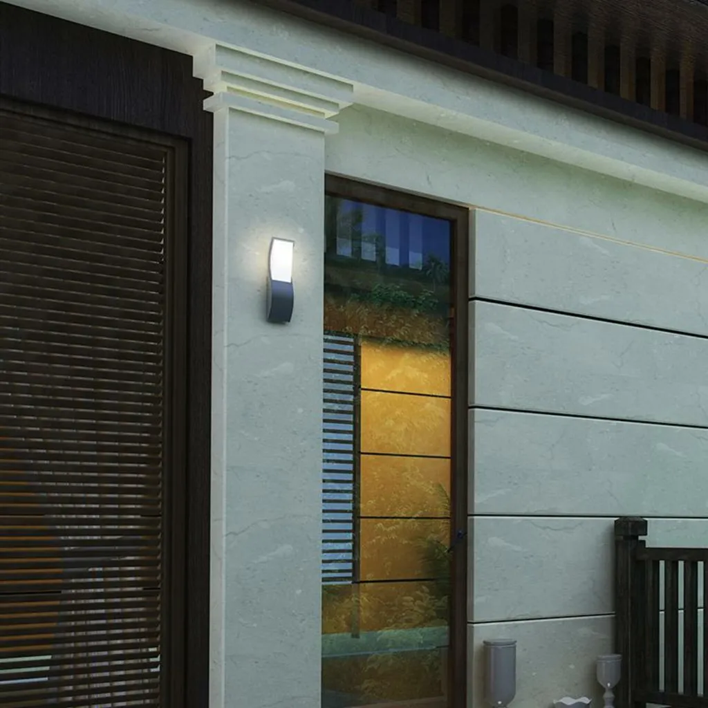 Applique LED Extérieure 7W 520LM 3000K Blanc Chaud Design Gris Anthracite