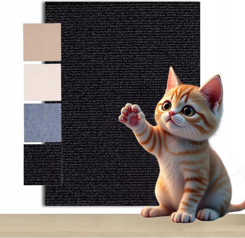 Katzenkratzbrett - 100x40 cm - Selbstklebende Kratzmatte - Möbelschutz - Dunkelgrau