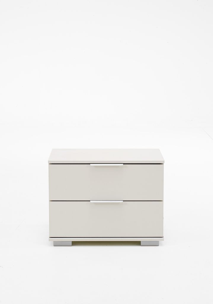 Nachtkommode "Easy Plus Kommoden" in weiß mit 2 Schubladen. Abmessungen (BxHxT) 52x40x38 cm