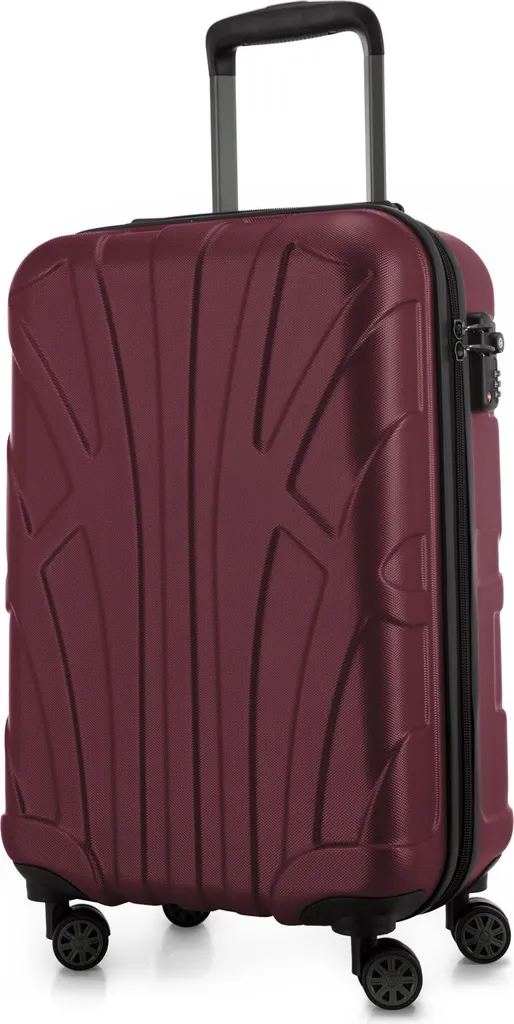 Suitline - Bagaglio a mano con estensione valigia da cabina a guscio rigido, TSA, 55 cm, circa 40 litri, 100% ABS opaco, Borgogna