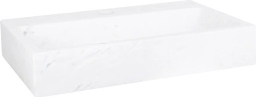 Differnz Handwaschbecken Flat 38 x 24 cm Marmor weiß mit Beschichtung 38.005.40